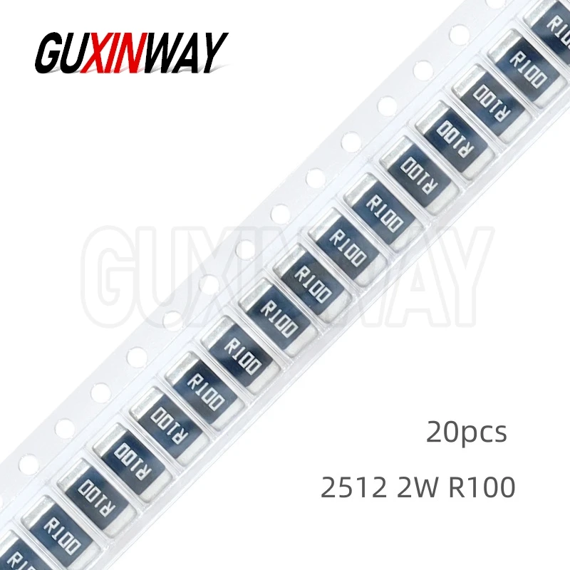 20PCS 2512 SMD Alloy Resistor 2W 1% R001 R002 R005 R008 R010 R015 R020 R025 R050 R100 R200 R220 R330 R500 Resistance