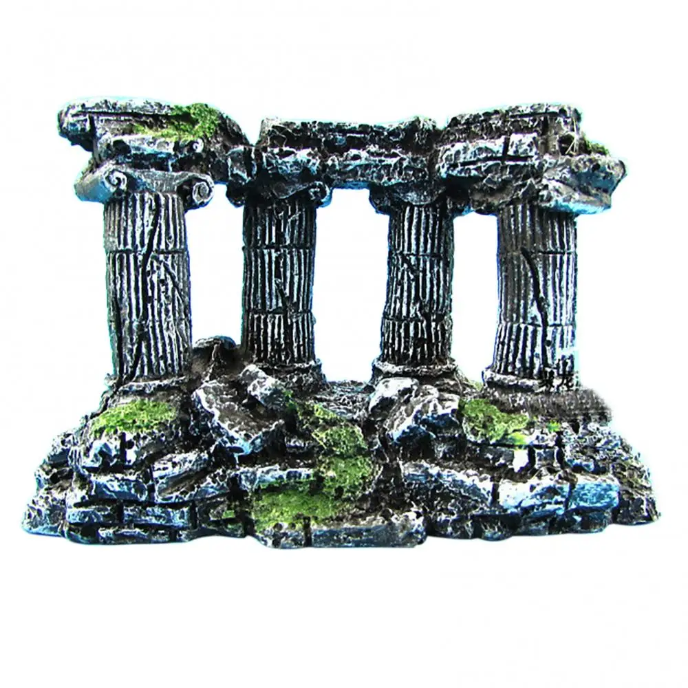 Decoration Artificial Fish Tank Decor Aquarium Fish Tank Roman Column Ruins Castle Ornaments