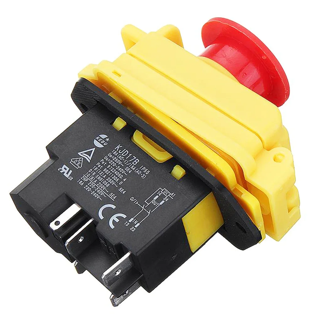 KEDU Waterproof Electromagnetic Pushbutton Switches 5Pins KJD17B/120V KJD17B 220V 2HP Safety Emergency Stop Push Button Switch