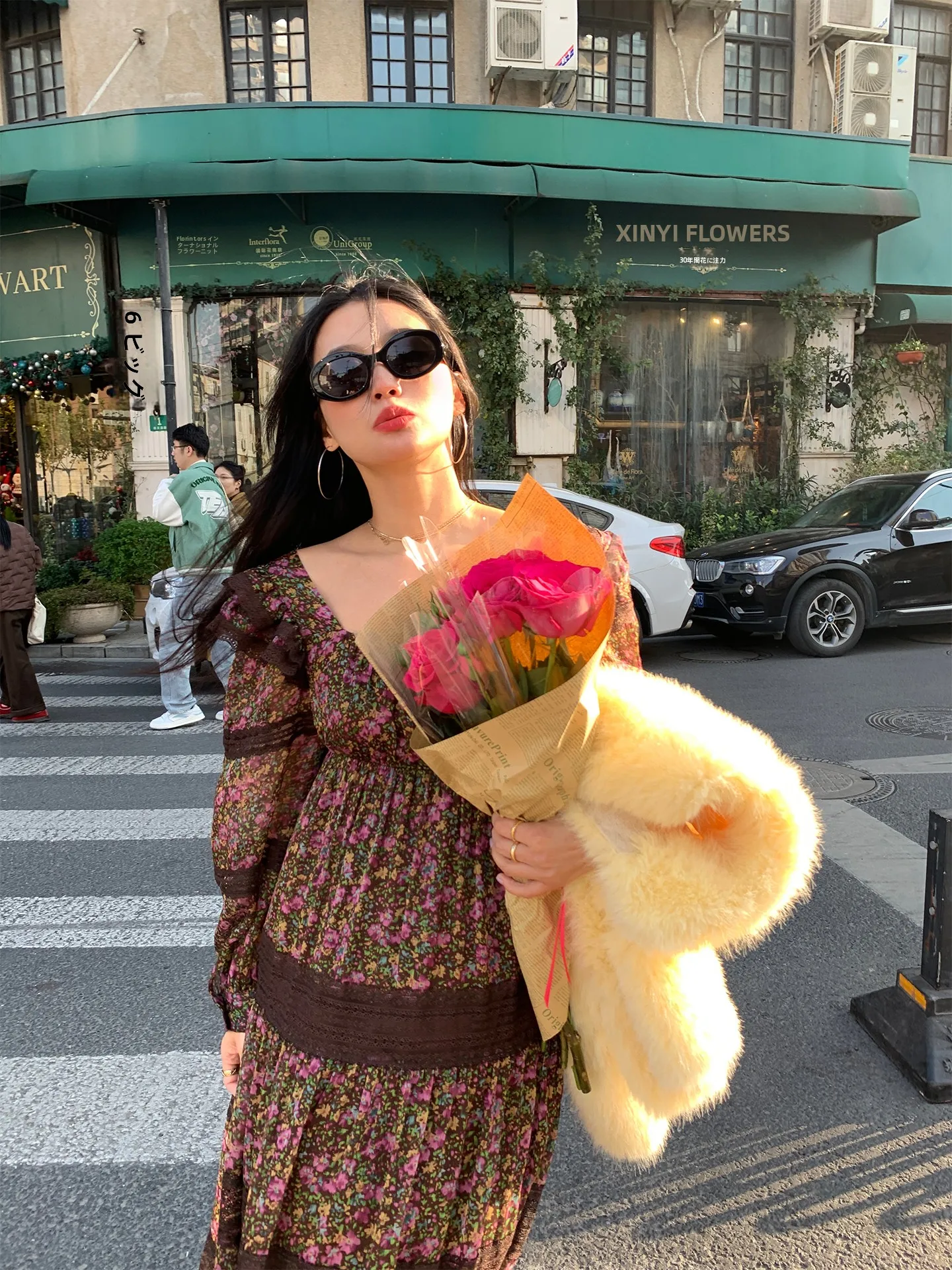 

Шифоновое платье с цветочным принтом, женское кружевное лоскутное платье с квадратным воротником, Новое поступление, зима, повседневное длинное свековое облегающее платье из полиэстера...