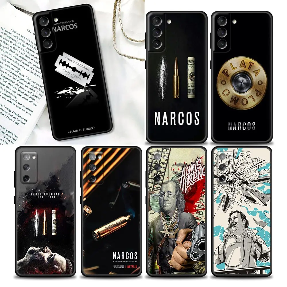 Funny Pablo Escobar Comic Film Phone Case For Samsung Galaxy S24 S23 S22 S21 S20 Fe 5G S10e Plus Ultra Black Cover Fundas Coque