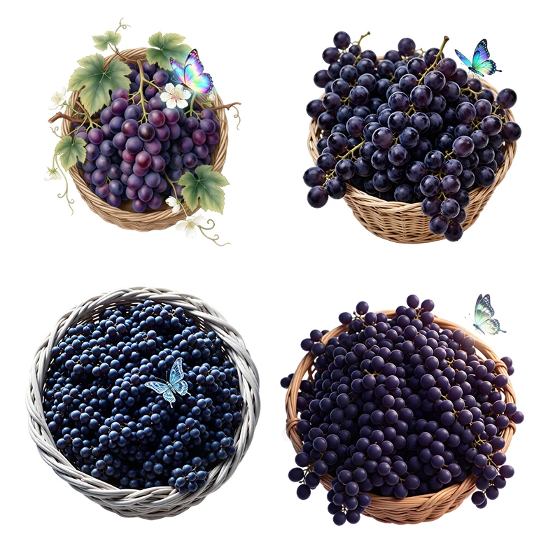 Three Ratels CAB2 Cute fruit basket waterproof wall sticker for home decoration Kitchen decals Fruit shop window decals