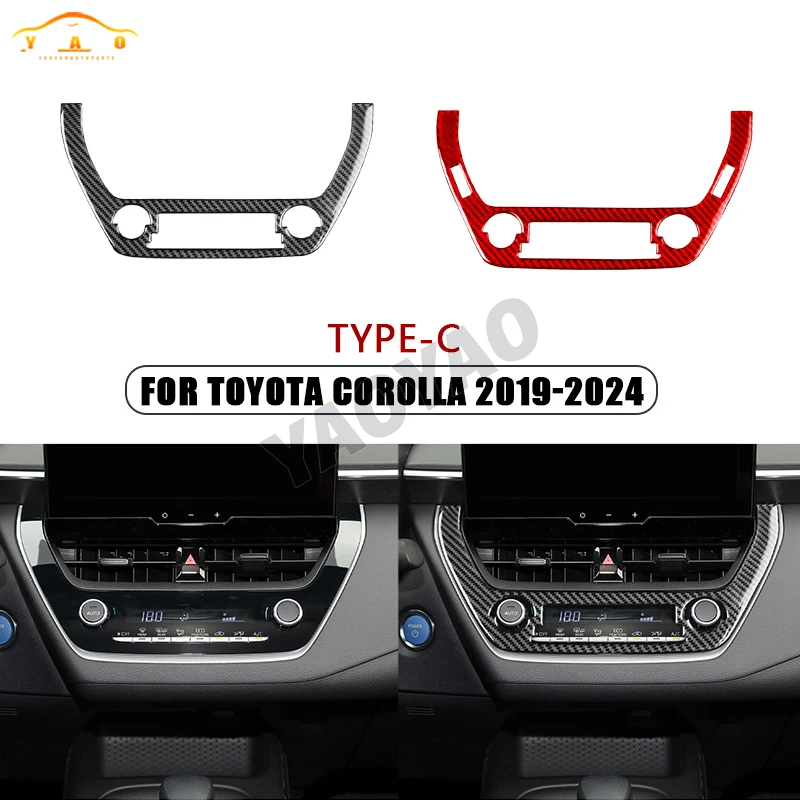 Garniture de panneau de climatisation en Fiber de carbone, accessoires de voiture pour Toyota Corolla 2019 2020 2021 2022 2023 2024