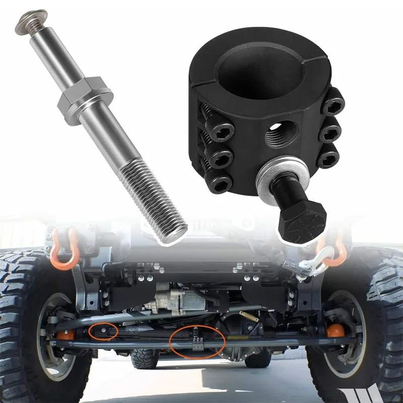 

Steering Stabilizer Tie Rod Clamp (1-1/2" OD Tube) with Steering Stabilizer Relocation Bolt for Jeep Wrangler JK JL & JT