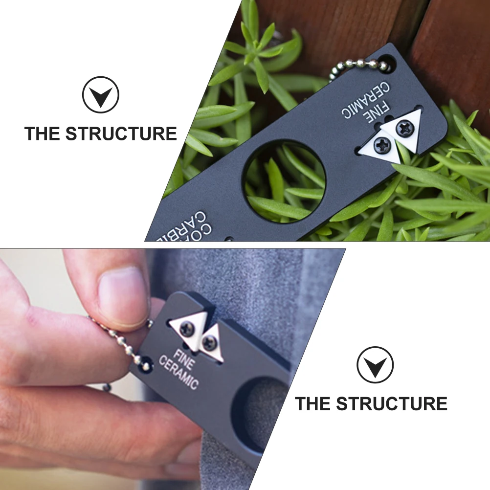 

1pc Ceramic Tungsten Diamond Knives Sharpener Portable Compact Design Outdoor Kitchen Sharpener For Home Use Reliable Tool