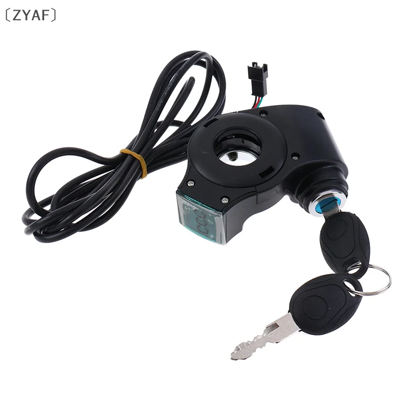 [ZYAF.] دراجة كهربائية الإبهام خنق الجهد عرض مفتاح الطاقة مع قفل المفتاح