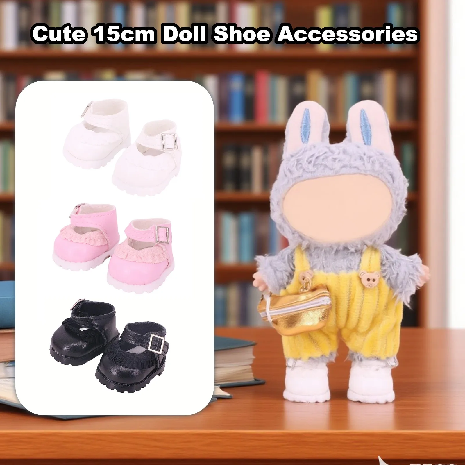 

For 17cm Labubu Cotton Doll Leather Shoes Clothes Accessories Dolls Casual Wear Shoes Fashion Leather Boots Diy Doll Gift Toys