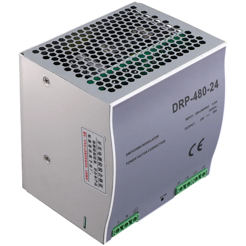 CYCLI-DRP-480 24V 480W Din Rail Power Supply Ac-Dc Driver Voltage Regulator Power Suply 100V-240V