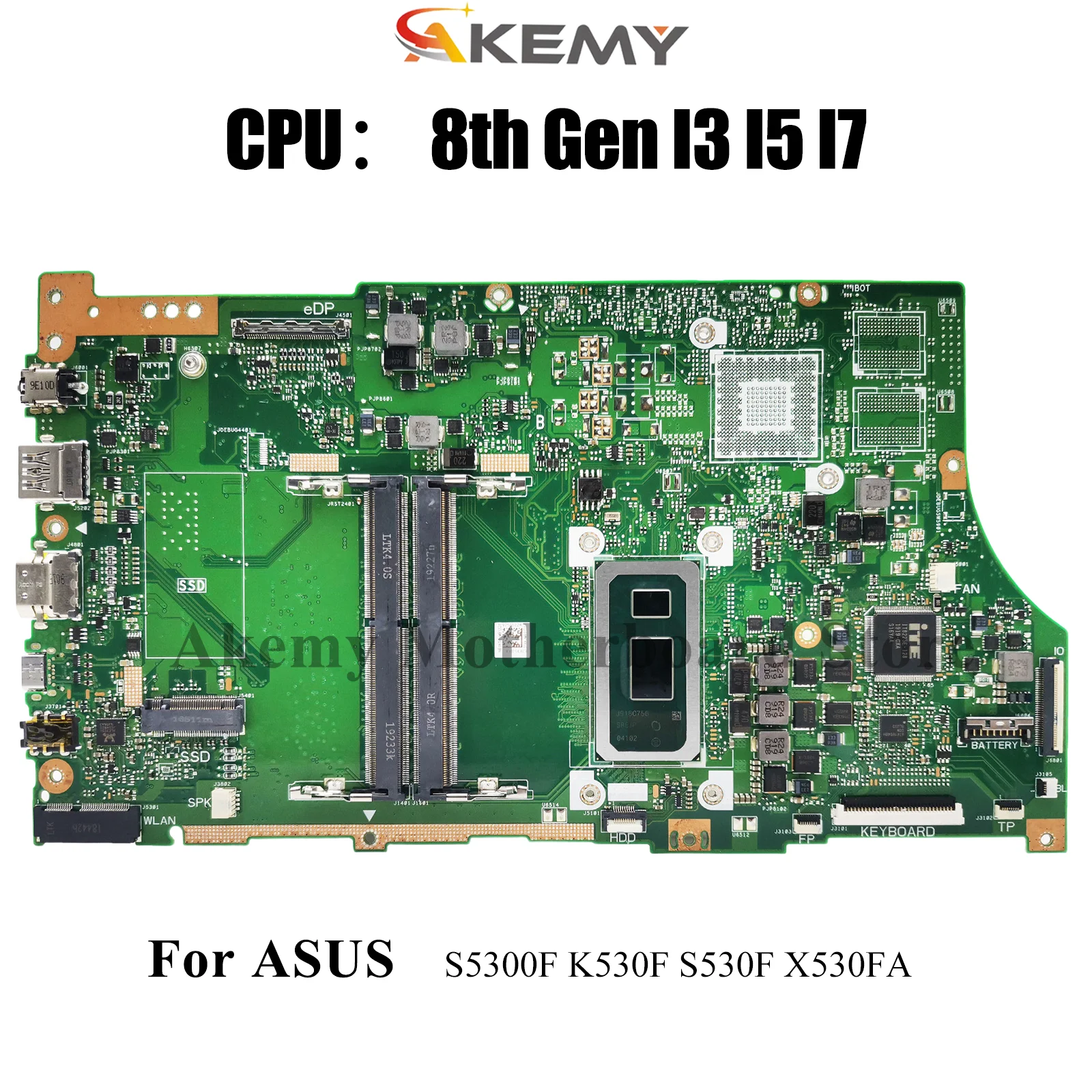 

X530FA Laptop Motherboard For ASUS VivoBook X530UN K530F X530FA X530FN X530F X530UA S5300F S530F Mainboard With I3 I5 I7 CPU stk