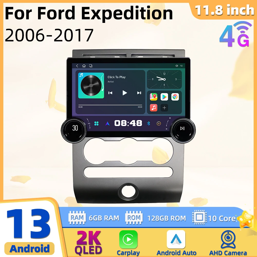 11.8 Inch Screen for Ford Expedition 2006-2017 Android Car Radio 2 Din Stereo Navigation Multimedia Carplay Head Unit Autoradio