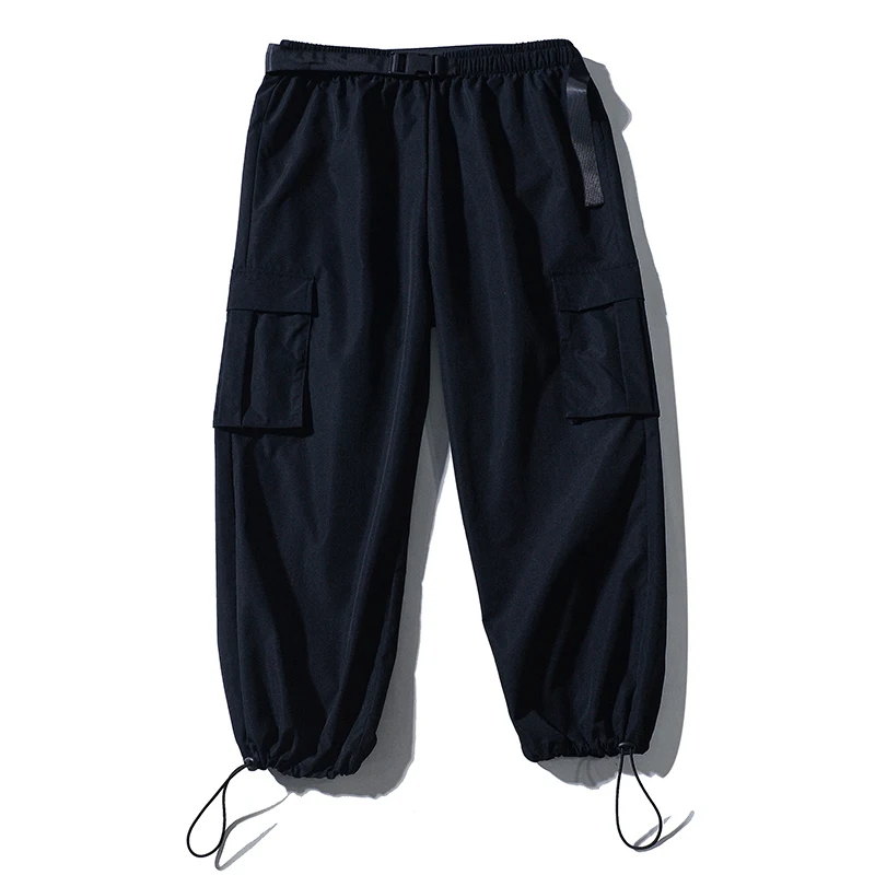 Ice Silk Men's Summer Loose Cuffed Trendy Sports Sweatpants Straight Leg Wide Leg Pants Casual Straight Leg Pants
