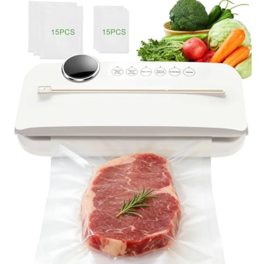

Вакуумный упаковщик для продуктов с мощностью всасывания 85 кПа и двигателем 170 Вт для герметичного хранения продуктов, 30 последовательных запечатываний, автоматическое управление одной кнопкой