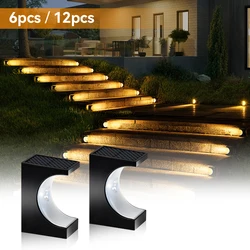 Outdoor Solar Stair Light Solar Step Lights IP65 Waterproof LED Light-sensitive Control Lamp Decoration For Patio Garden Yard