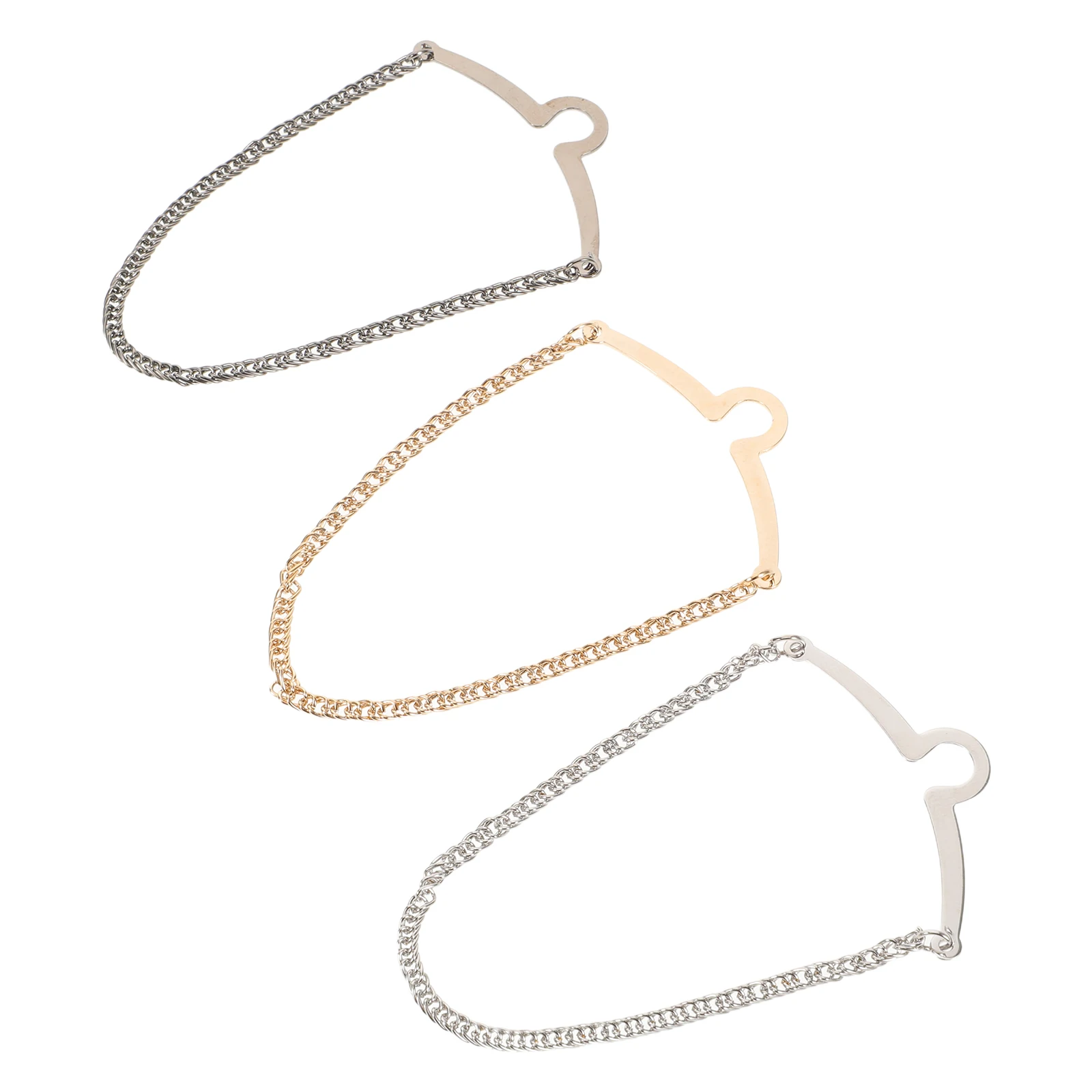 3 Pcs Tie Chain Copper Clips Business Collar Pins Accessories for Neckties Men Man