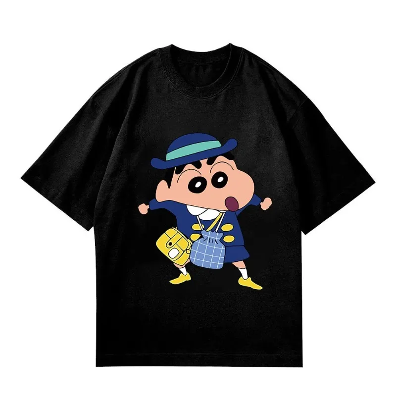 

Miniso Crayon Shin Chan Printed Cartoon Women's men Top Casual Fashion Round Neck Harajuku Printed T-shirt Short Sleeve