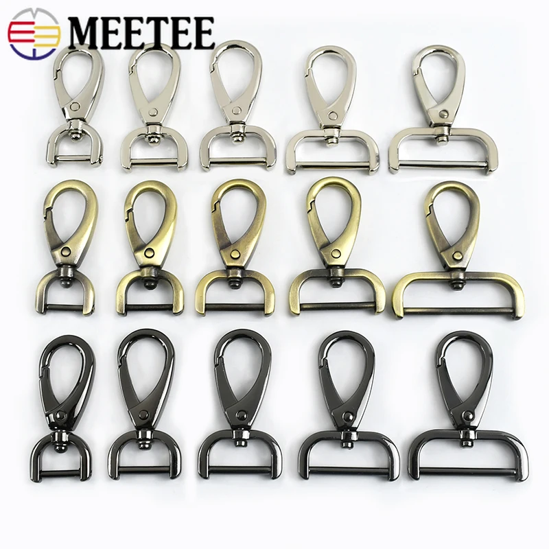 

10Pcs 16-38mm Removable Screw Bag Metal Buckle Strap Swivel Lobster Clasp Webbing Belt Trigger Snap Hook DIY Handbag Accessories