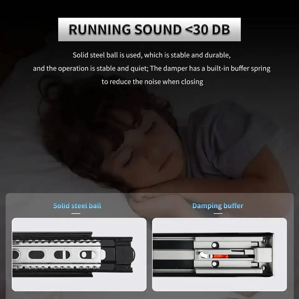 

Утолщенная направляющая ящика из нержавеющей стали, направляющая буфера с гидравлическим демпфированием