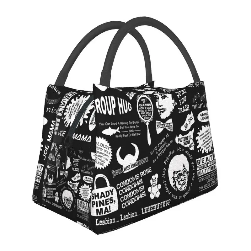 

Golden Girls Classic Quotes Insulated Lunch Bag for Women Waterproof 80s Sitcom Thermal Cooler Lunch Tote Work Picnic