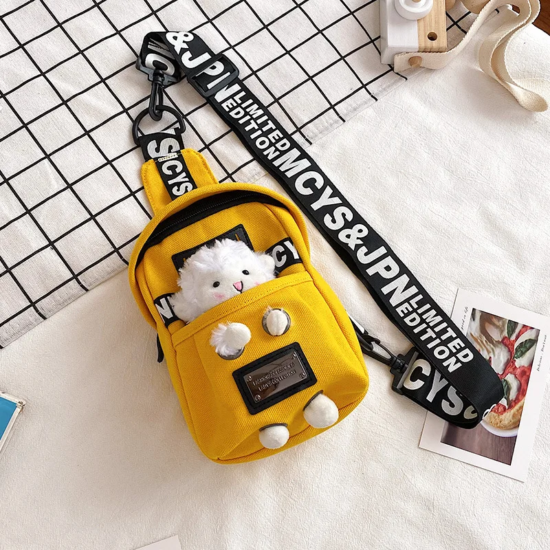 

Cute small bag women 2025 Internet celebrity versatile canvas messenger breast bag ins trendy cool female student shoulder bag