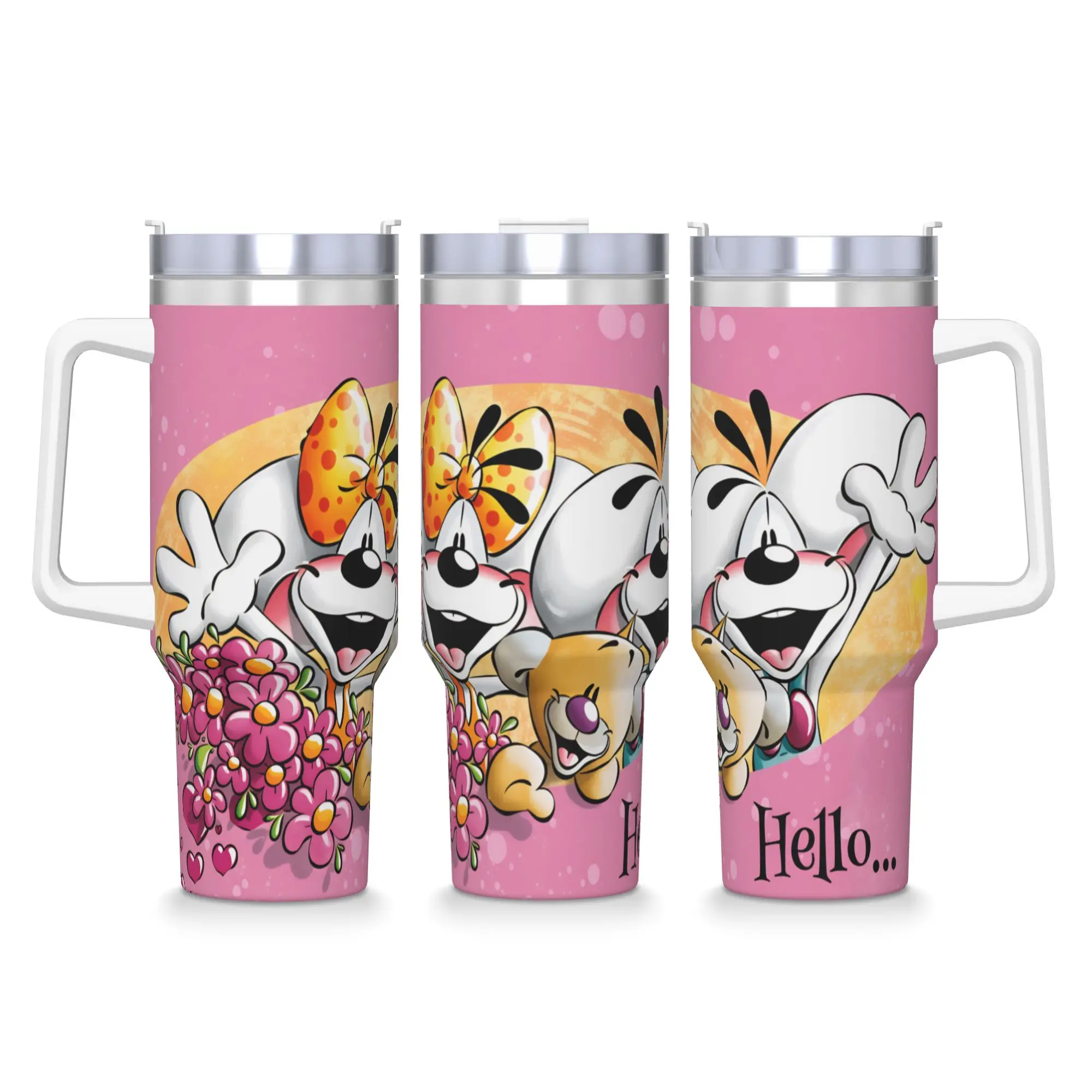 Stainless Steel Tumbler Comic Cartoons Diddl  Mugs Cup With Straws Travel Hot Drinks Water Bottle Heat Large Capacity Coffee Mug