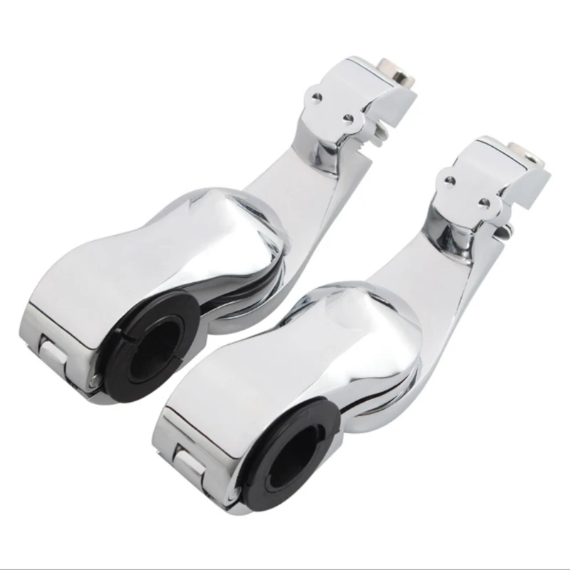 

Motorcycle Footpeg Clamp 32Mm 1.25Inch Highway Engine Guards Foot Pegs Mount Kit Short Angled Chrome For Dyna Touring