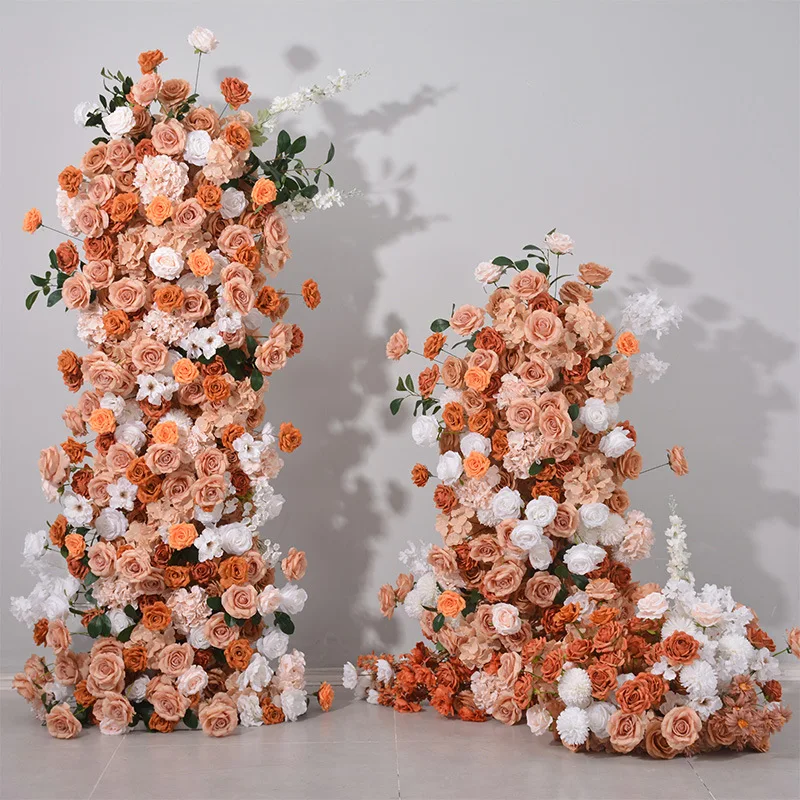 Brown suit floral proposal engagement decoration