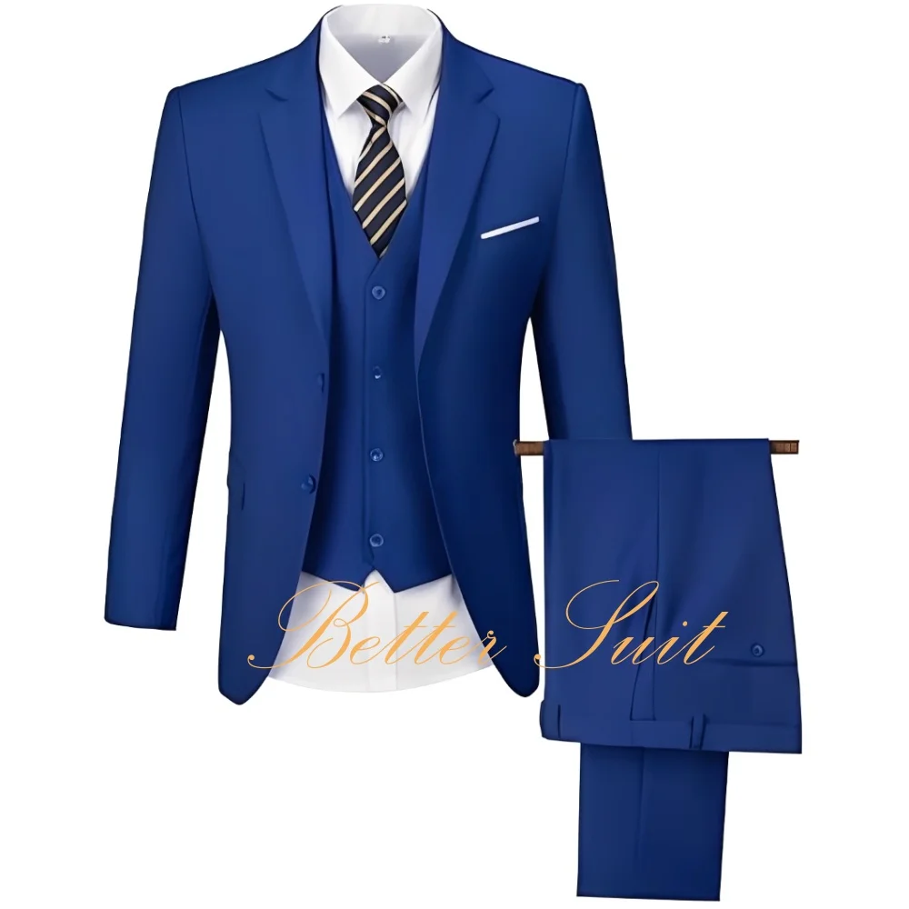 

Formal Men's Suit 3 Pieces Slim Fit Jacket Vest Pants Suit Set Wedding Suit for Men Prom Party Tuxedo Business Men Suits