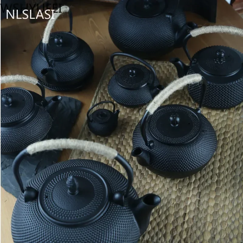 Nlslasi bule de chá de ferro fundido, de aço inoxidável filtro de ferro fundido para bule para chá oolong, chaleira de indução para chá de casa