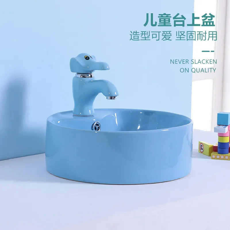 High Quality Children's Stage Basin Ceramic Kindergarten Bathroom Cartoon Wash Basin Household Small Size Wash Basin