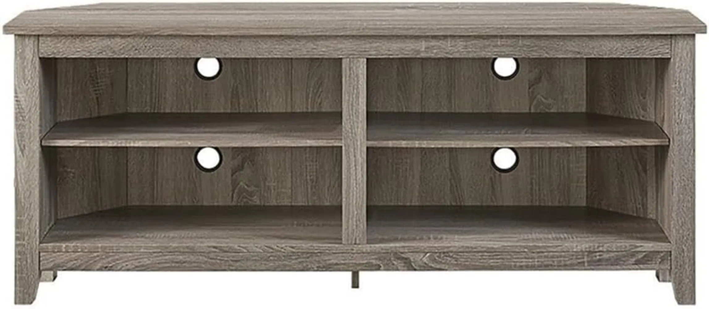 Maxwell Classic 2 Shelf Corner TV Stand for TVs Up To 65 Inches 58 Inch Driftwood Expediency Durable 16