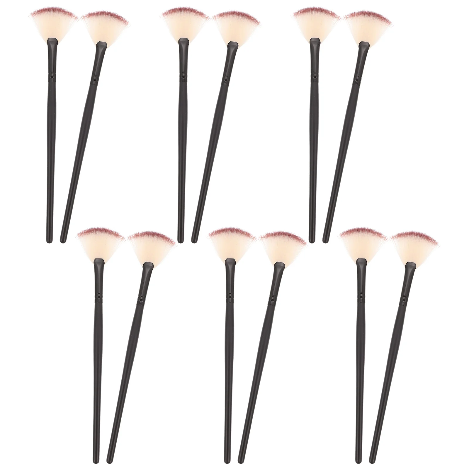 

12 Pcs Makeup Brush for Facial Skin Care Fan Shaped Beauty Tool Mask Application Easy to Clean Reusable Salon Home