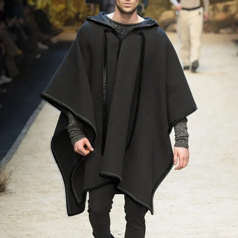 

Men's Cape Shawl Pullover Cape Tweed Jacket Wool Coat Trendy Party Festivals Streetwear Design Coats Luxury Brand Tops Outerwear