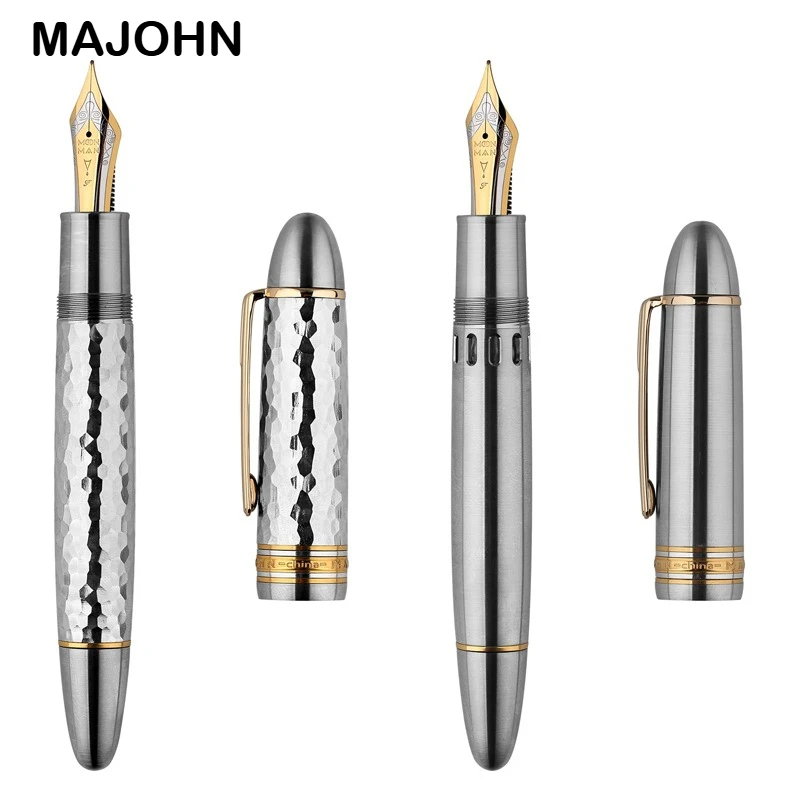 

MAJOHN Ti-P141 Titanium Alloy Piston Fountain Pen Metal Hammer Pattern Version PK 9019 X159 Stationery Office School Supplies