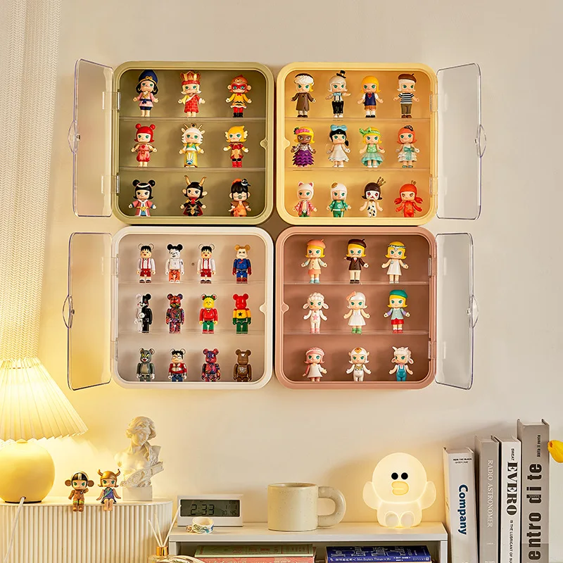 

Wall Mounted Showcase Clear Acrylic Blind Box Jewelry Figures Display Case Figures Stand Dust Display Proof Doll Toy Storage Box