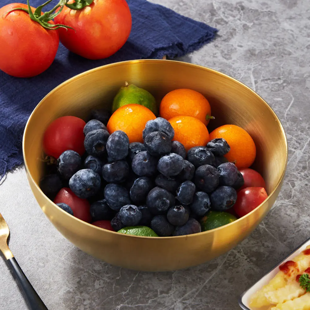 

2pcs Stainless Steel Mixing Salad Food Bowl Serving Bowl For Daily Use Noodle Kitchen Household Reusable Multi-Function Baking