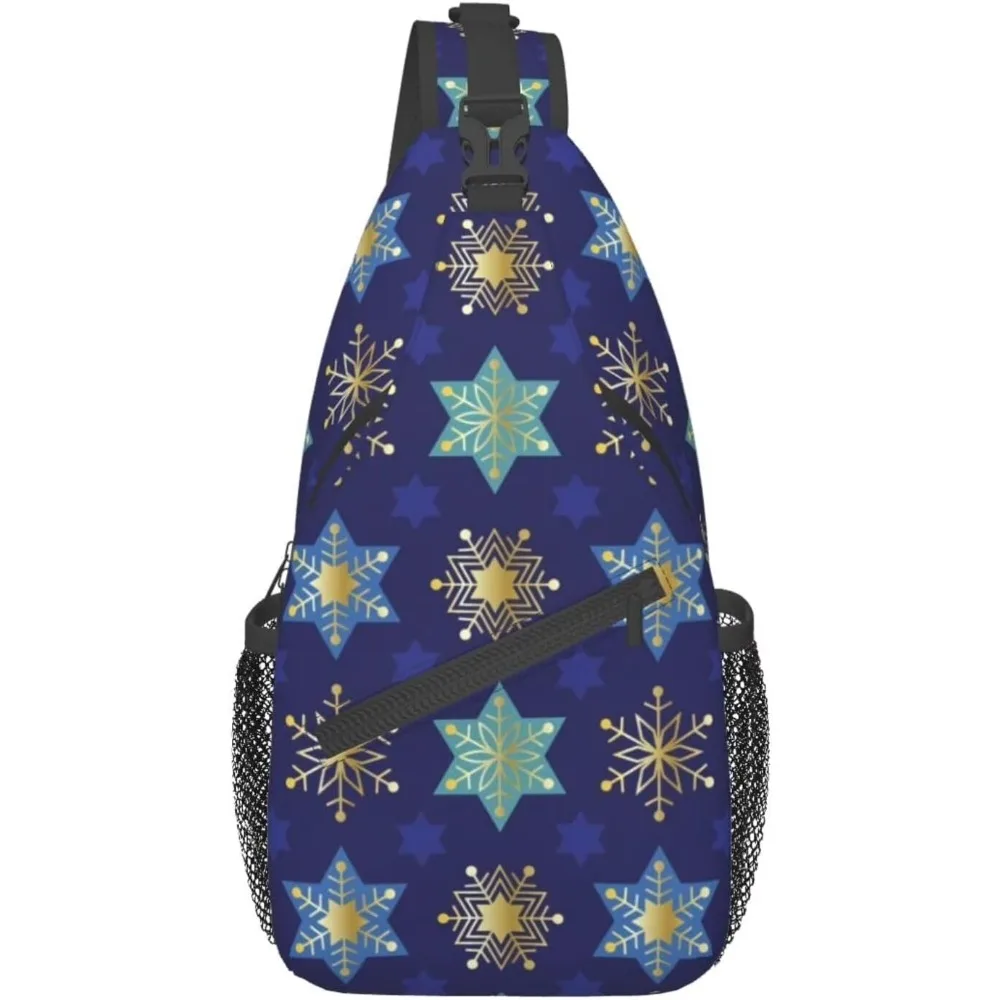 

Еврейская Chanukah Праздничная сумка через плечо Пешие прогулки Дорожные нагрудные сумки Рюкзак Рюкзак на плечо для женщин и мужчин