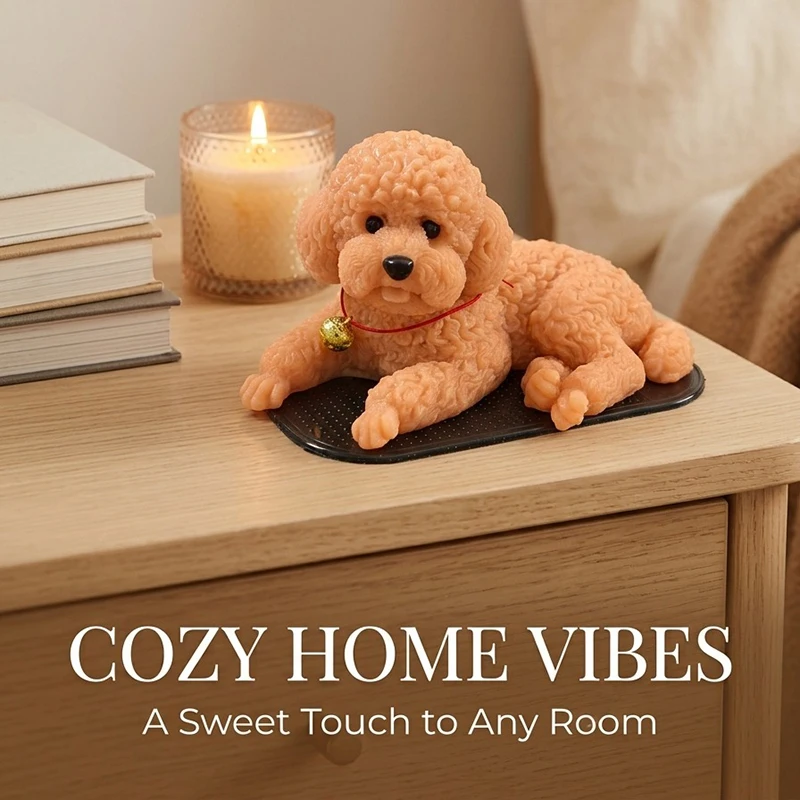 Cute Soft Silicone Simulation Teddy Dog Ornament High-End Animal Figurine - Perfect Gift for Friends