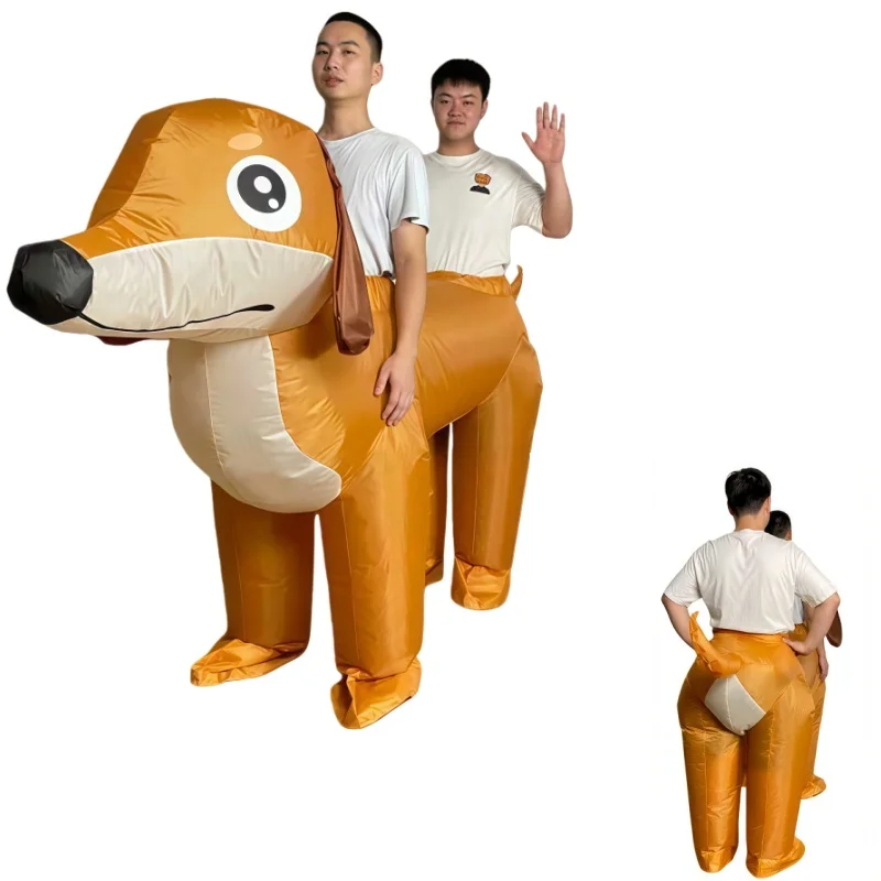 Costume gonflable pour chien et couple adulte, design une pièce, accessoires de costume amusants pour fête couple/parent-enfant