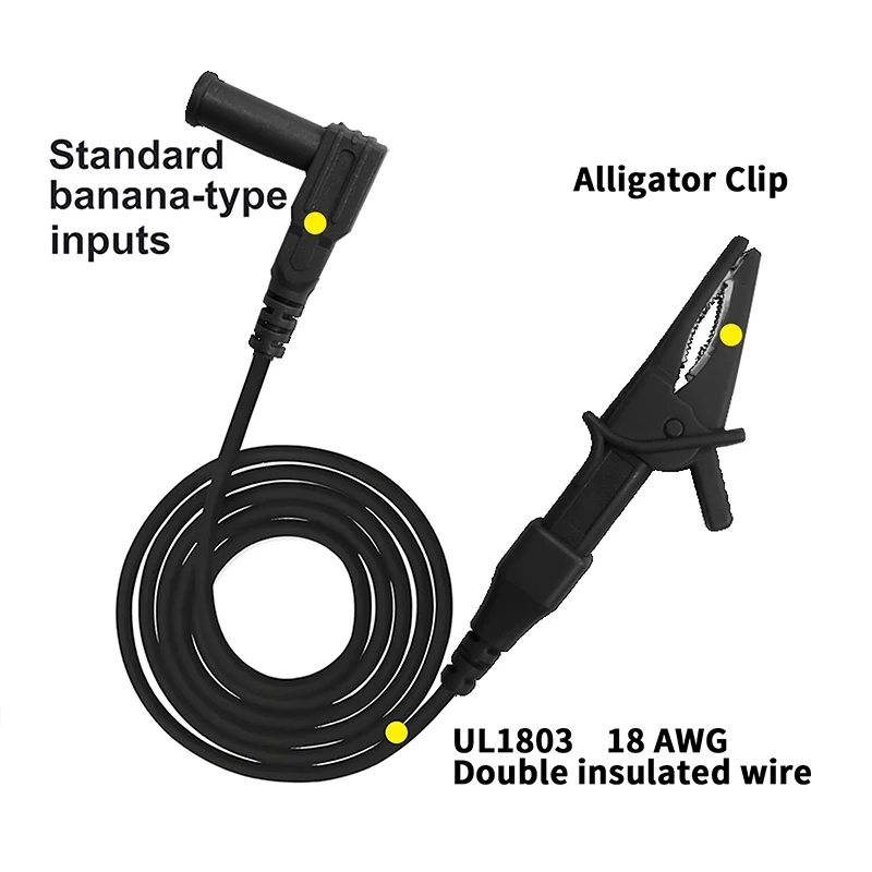 2 Stück robuste Krokodilklemmen-Messleitungen für Multimeter und Voltmeter – mit Standard-Bananenstecker, 3,28 Fuß/16,4 Fuß erhältlich – Detail 4