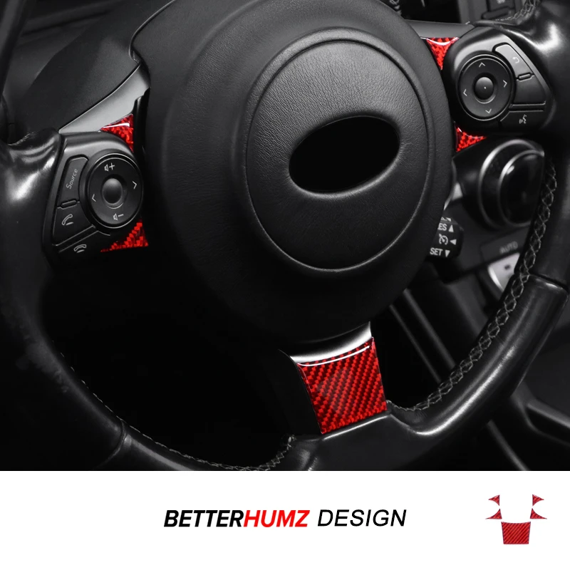 Für Subaru BRZ/Toyota GR86 2021- Carbon Faser Lenkrad Taste Trim Aufkleber Dekoration Auto Innen Tuning Zubehör