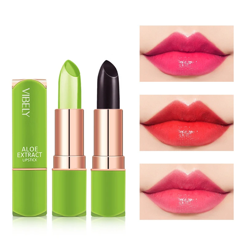 7 Color Aloe Vera Moisturizing Lipstick Long Lasting Nouritious Lip Balm Temperature Changing Color Lipgloss Lip Makeup Comestic