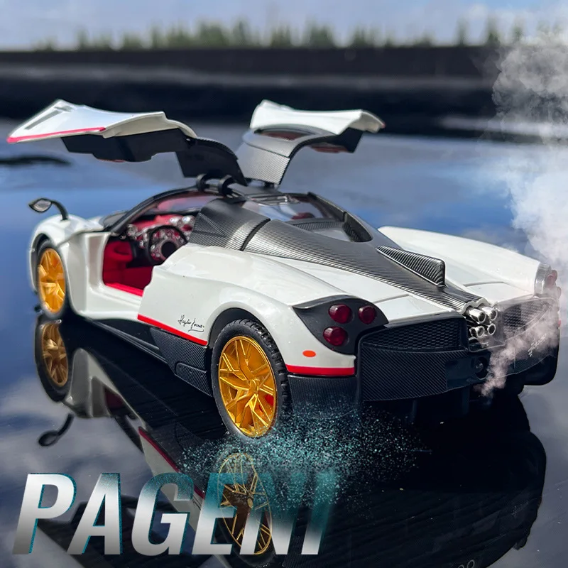 Model samochodu Pagani ze stopu w skali 1:24 - Kolekcjonerski supercar, prezent urodzinowy dla chłopaka, modne akcesoria dekoracyjne
