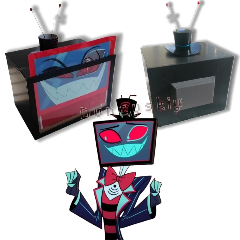 

Anime Hotel Vox Cosplay Headwear Outfit 35*27*23cm Costume Hat White Black Suits Uniform Coat Clothing Halloween Carnival