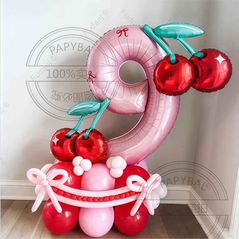 סט עמוד בלונים דובדבנים