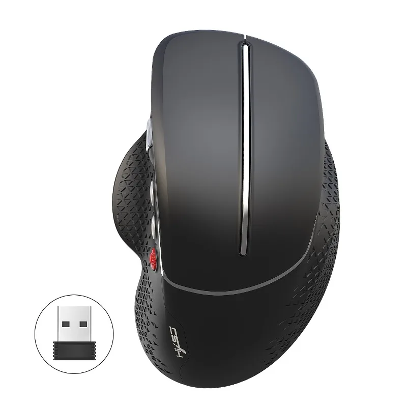 

EOENKK New design Erogomic HXSJ T32 vertical mouse 2.4G wireless office Black 6 buttons compact optical mouse for laptop working