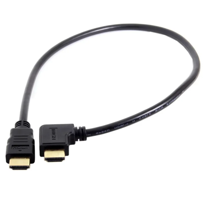90 Degree Left Angled Type HDMI 1.4 Male to HDMI Male Cable Support 3D & Ethernet 50cm (UP Down Left Right Angle)