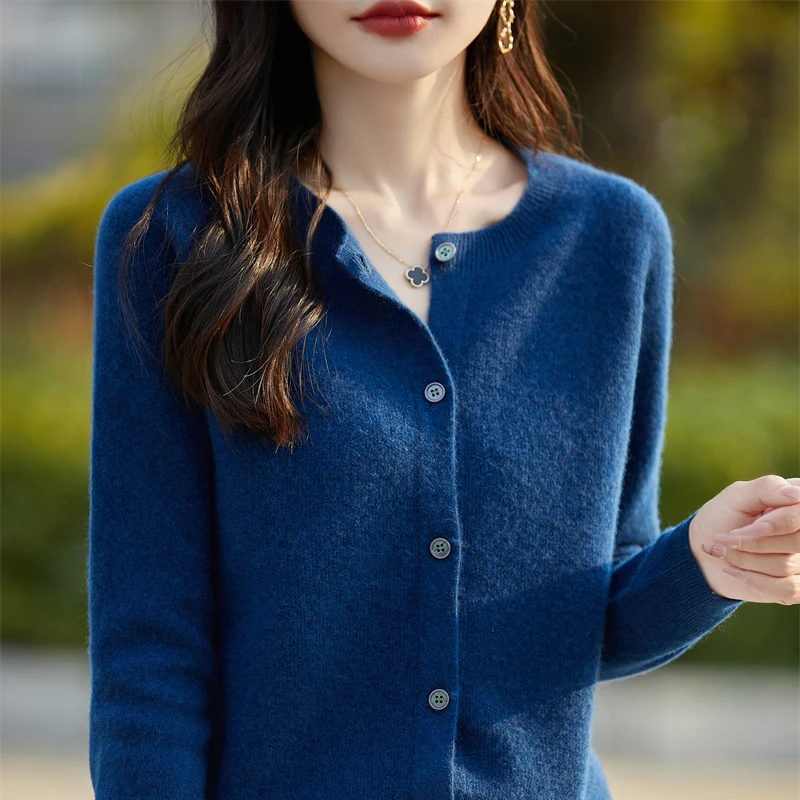 

Classic women's Andy velvet osmanthus needle cardigan fashionable, breathable, soft, non fading, high-quality loose sweater