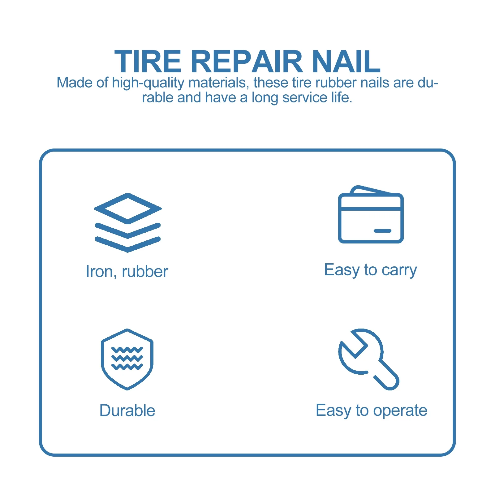 

40Pcs Tire Repairing Nail Anti-Slip Screw Nail Electric Car Bike Motorcycle Lightweight Small Size Travel Essential