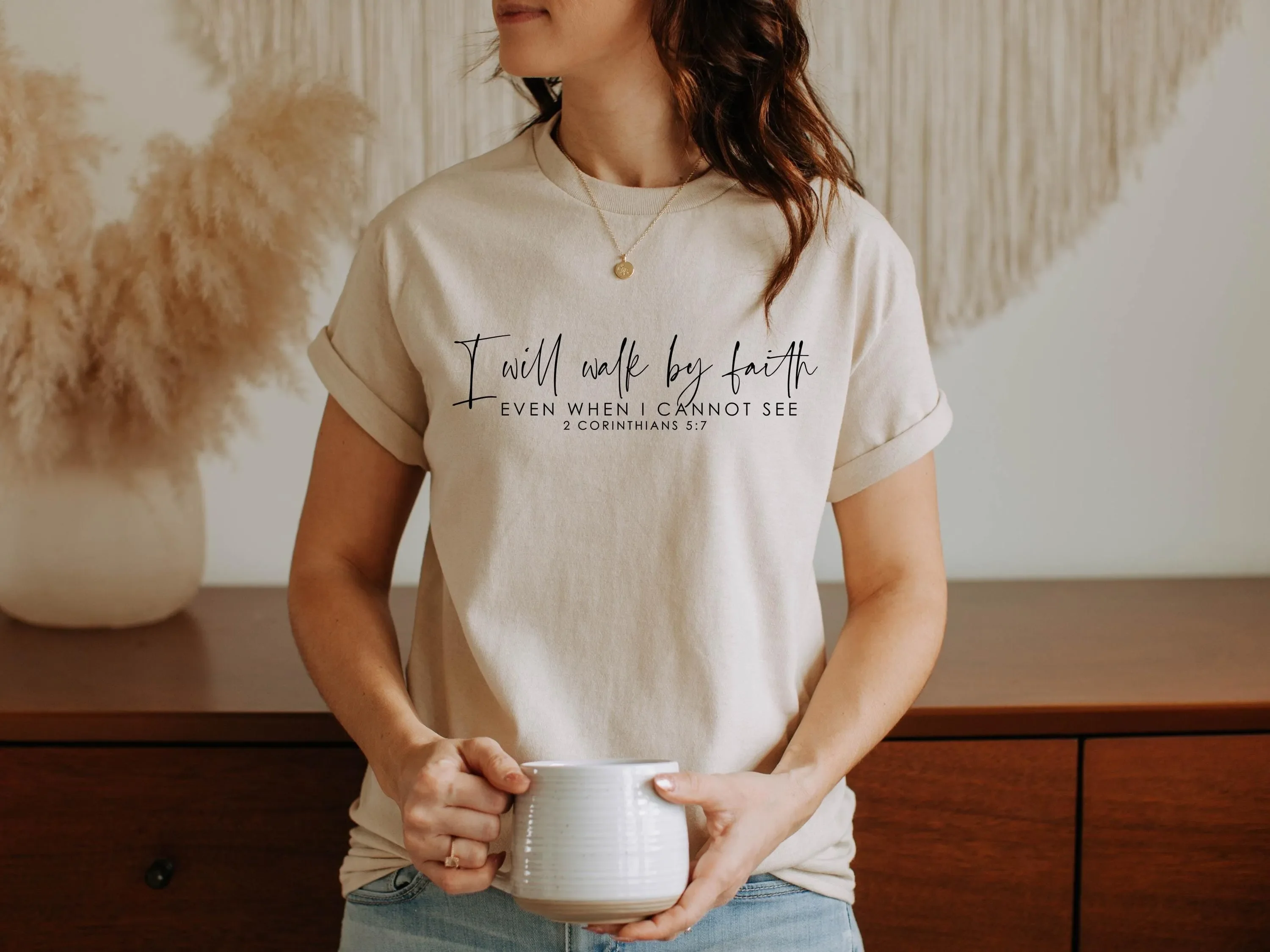 I Will Walk By Faith T Shirt Christian Religious s Bible Verse Inspirational Easter Catholic
