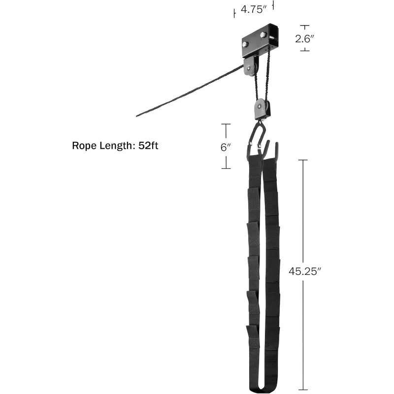 Kayak Hoist 2Pack Quality Garage Storage Canoe Lift with 125 lb Capacity Even Works as Ladder Lift Premium Quality Pulley System